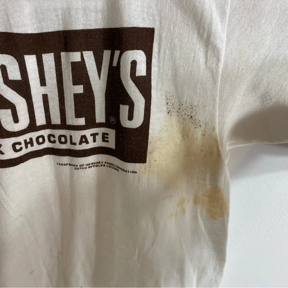 Vintage Hershey’s Milk Chocolate T-shirt Small Kids White Brown 1980s